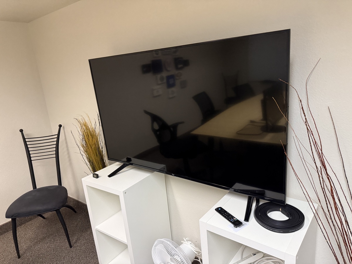 Wall-mounted 55-inch display with HDMI input